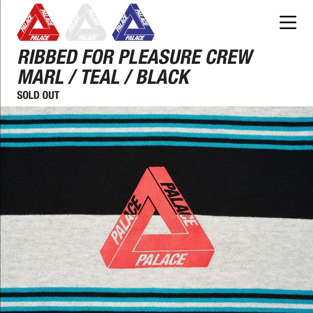 Palace ribbed for pleasure crew marl/teal/black